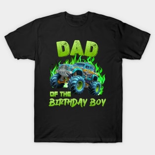 Dad And Mom Of The Birthday Boy Monster Truck Family Decor T-Shirt